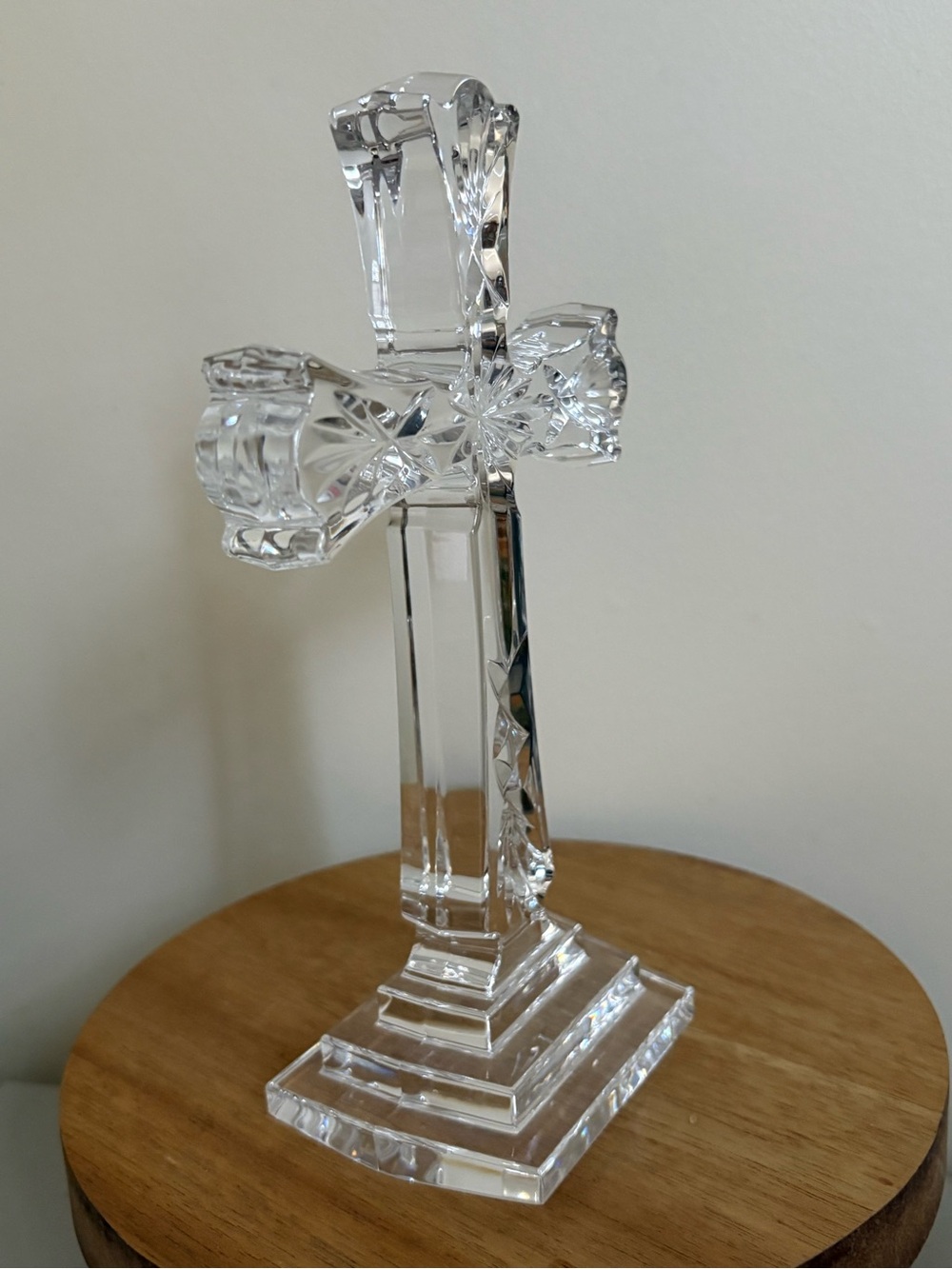 Waterford Crystal Diamond Cut 8” Standing Cross Made in Ireland